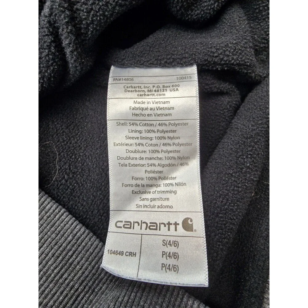 Carhartt Jacket Mens S Charcoal Workwear Rain Defender Thermal Lined jacket